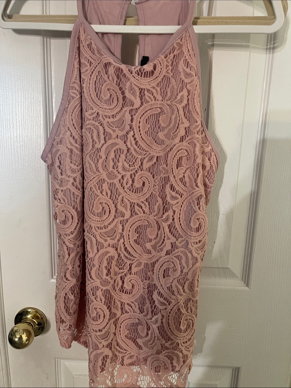 First Love Pink Lace Racerback Camisole